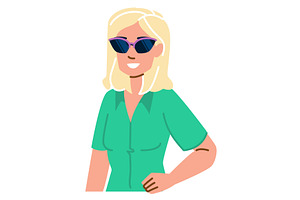 Smiling blonde woman wearing, a Person Illustration by pikepicture