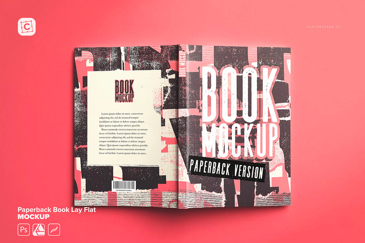 Paperback Book Mockup Lay Flat, a Books & Magazine Mockup by Custom Scene (Photo 1 of 8)