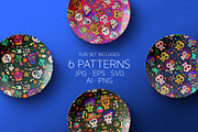 Day of The Dead pattern illustration, a Pattern Graphic by Visual Fear (Thumbnail 3 of 9)