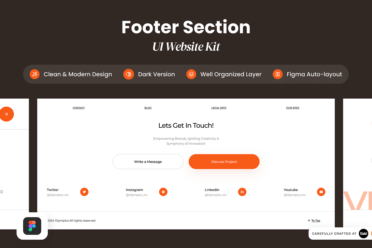 Footer - Section Website, an UI Kit Template by SLAB! Design (Photo 1 of 4)