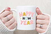 Retro Gold Glitter Happy New Year PN, an Illustration by Sublimation Artist (Thumbnail 5 of 6)