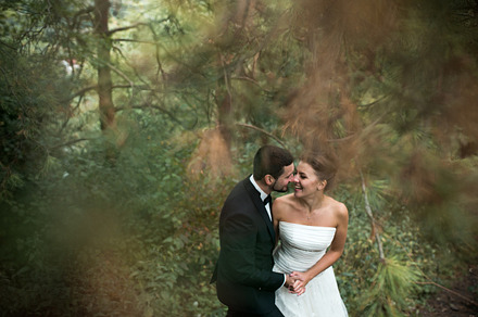 Bride and groom dance together in the woods stock photo containing couple and, a Person Photo by Tekso