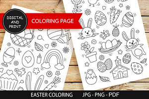 Easter Doodles Printable Coloring