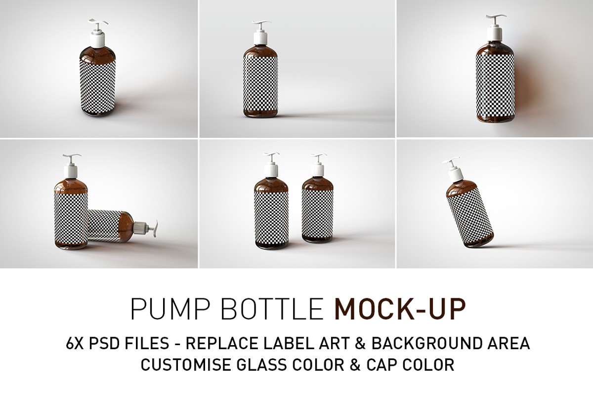 Amber Pump Bottle Mock-Up, a Pens & Pencil Mockup by TSOBG (Photo 2 of 15)