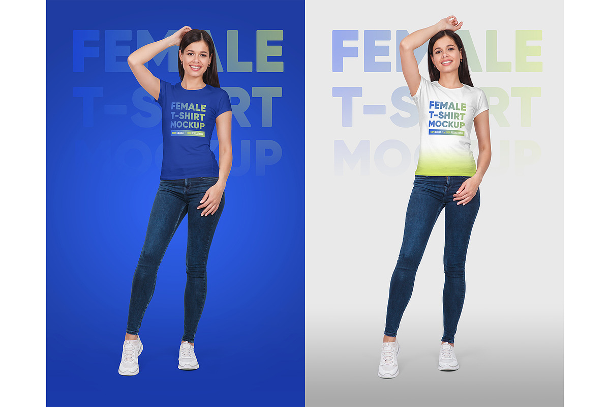 Female T-Shirt Mockups Vol 5 Part 1, a Shirt Mockup by Hi, Mock-Up! (Photo 9 of 10)