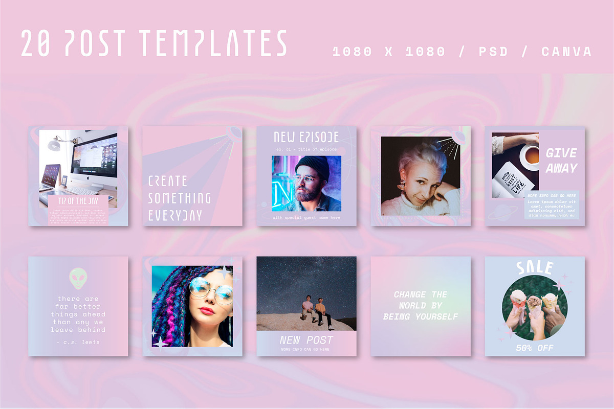 Instagram: Iridescent Galaxy, a Social Media Template by Liseno Designs (Photo 3 of 8)