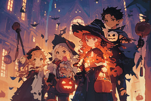 kids and monsters on halloween. inscription HAPPY HALLOWEEN, a Photo by Pictures for you!!!!!!!!!
