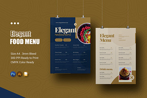Elegant Foodys Menu, a Print Template by Esensifiksi.studio