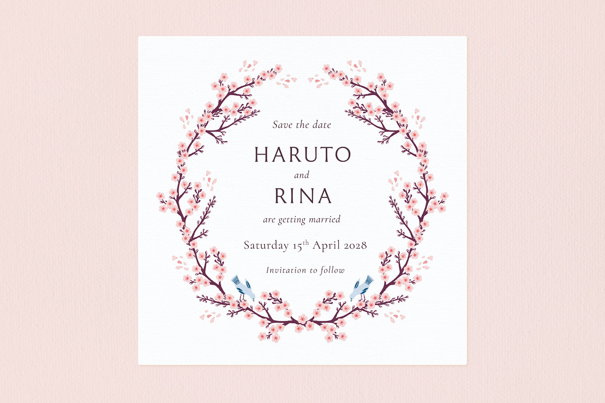 Cherry Blossom Wedding Invite Bundle, an Invitation Template by Wedding Whippet (Photo 5 of 9)