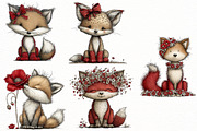 Whimsical fox Mother's day clipart, an Illustration by Designworld (Thumbnail 4 of 7)