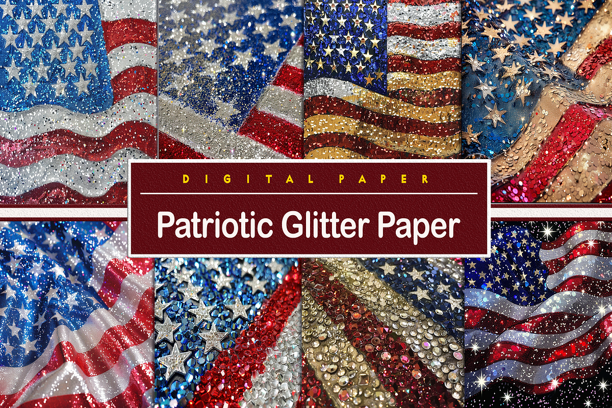 Patriotic Glitter Paper, a Background Graphic by Printable Treasure (Photo 1 of 4)