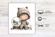 Watercolor Winter Kids Clipart, an Illustration by Canvas Craft (Thumbnail 8 of 8)
