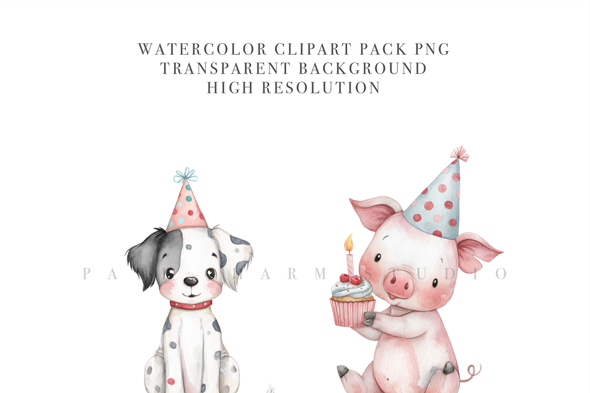 45 Barnyard Birthday Party Clipart, an Animal Illustration by Pati Charm Studio (Photo 5 of 8)