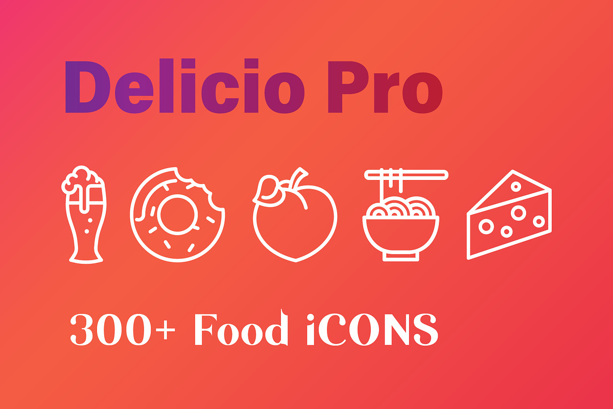 Delicio Pro - Food icons, an Outline Icon by Amogh Design (Photo 1 of 11)