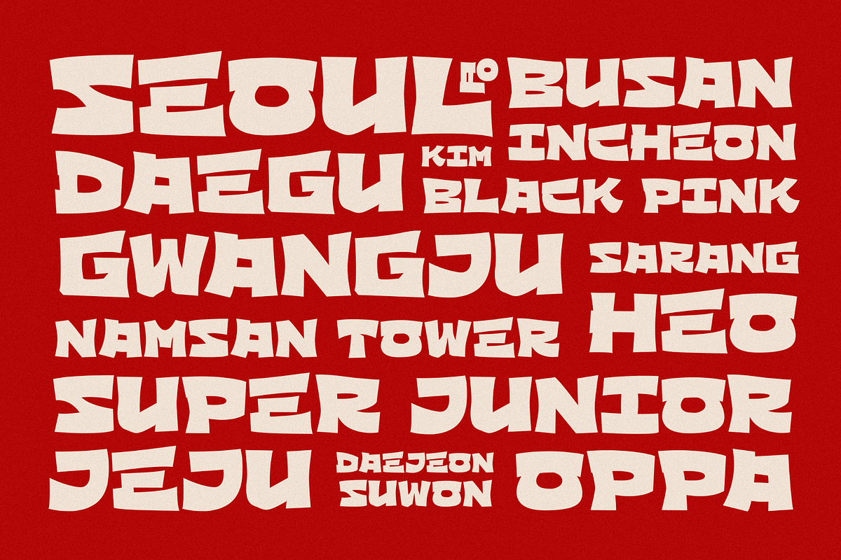 Kimcha - Korean Look Chunky Font, a Symbol Font by figuree studio (Photo 2 of 10)