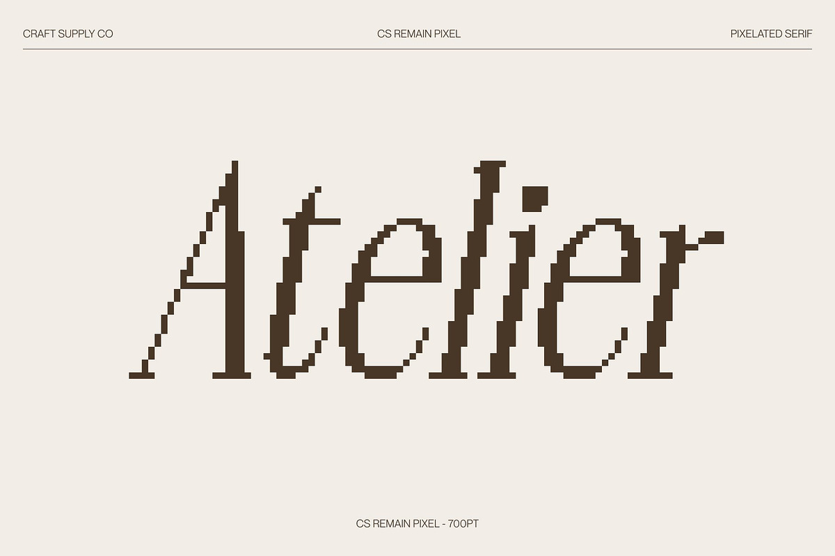 CS Remain Pixel, a Serif Font by Craft Supply Co. (Photo 2 of 8)