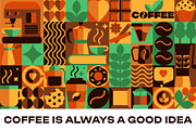 Coffee Art. Geometry Mosaic Design, a Food Illustration by Lettering_Logo (Thumbnail 6 of 9)