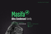 Masifa Ultra Condensed Family, a Sans Serif Font by Hurufatfont (Thumbnail 1 of 15)