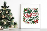 Making Spirits Bright Christmas PNG, a Seasonal Illustration by DreamPrint404 (Thumbnail 5 of 6)