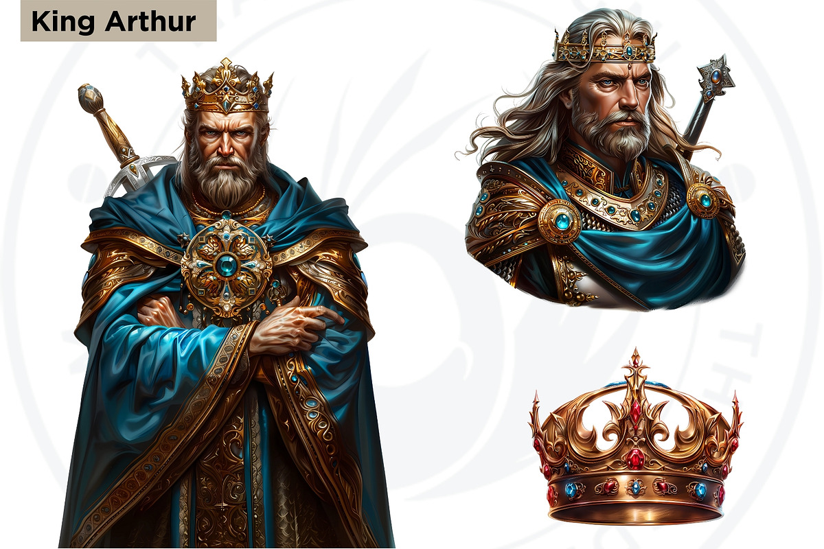 Arthurian Legends Clipart Set, a Person Illustration by ThatsDesign Art