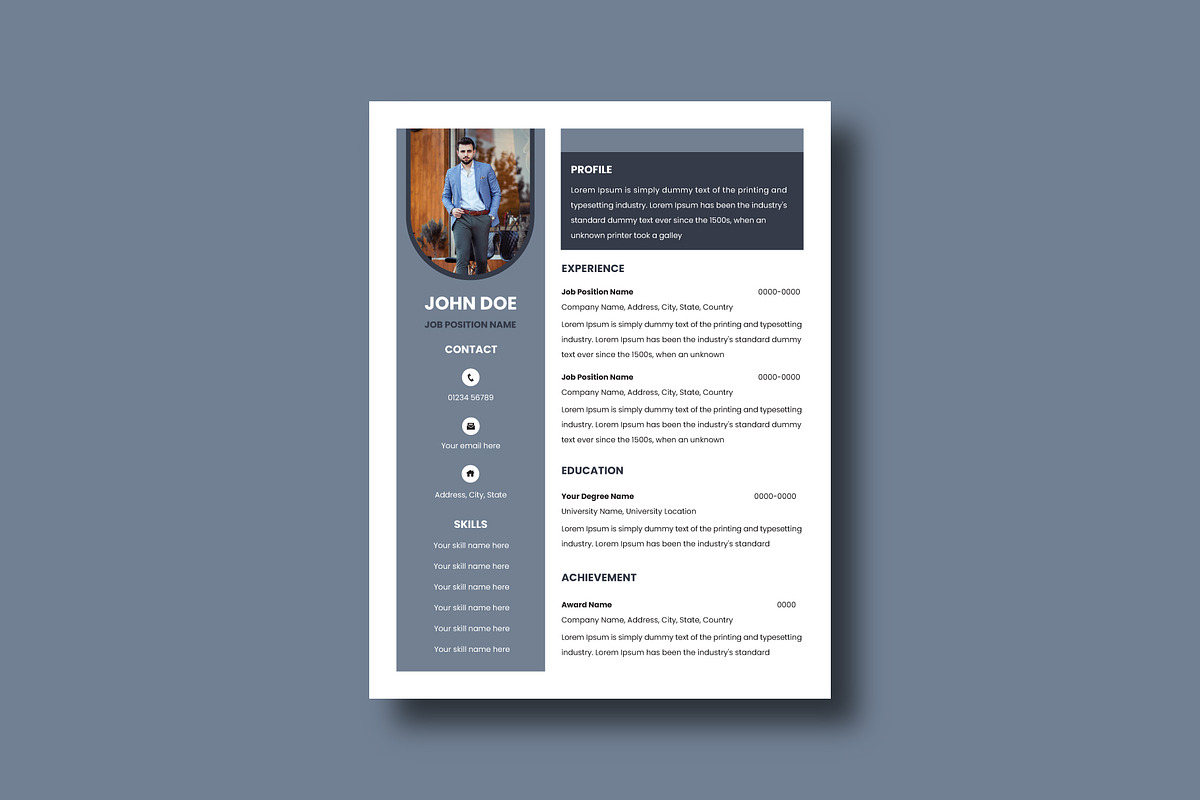 Stylish Minimal CV Template, a Resume Template by Annudesign (Photo 2 of 5)