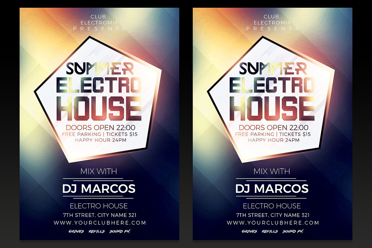 Summer Electro House Flyer Template, a Flyer Template by designblends@gmail.com (Photo 1 of 3)