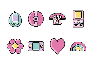 Retro Pixel Icon Set, a Templates & Theme by studiogstock