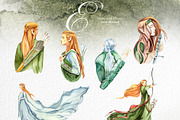 Watercolor Elf Clipart Set, a Person Illustration by ArtCreationsDesign (Thumbnail 8 of 8)
