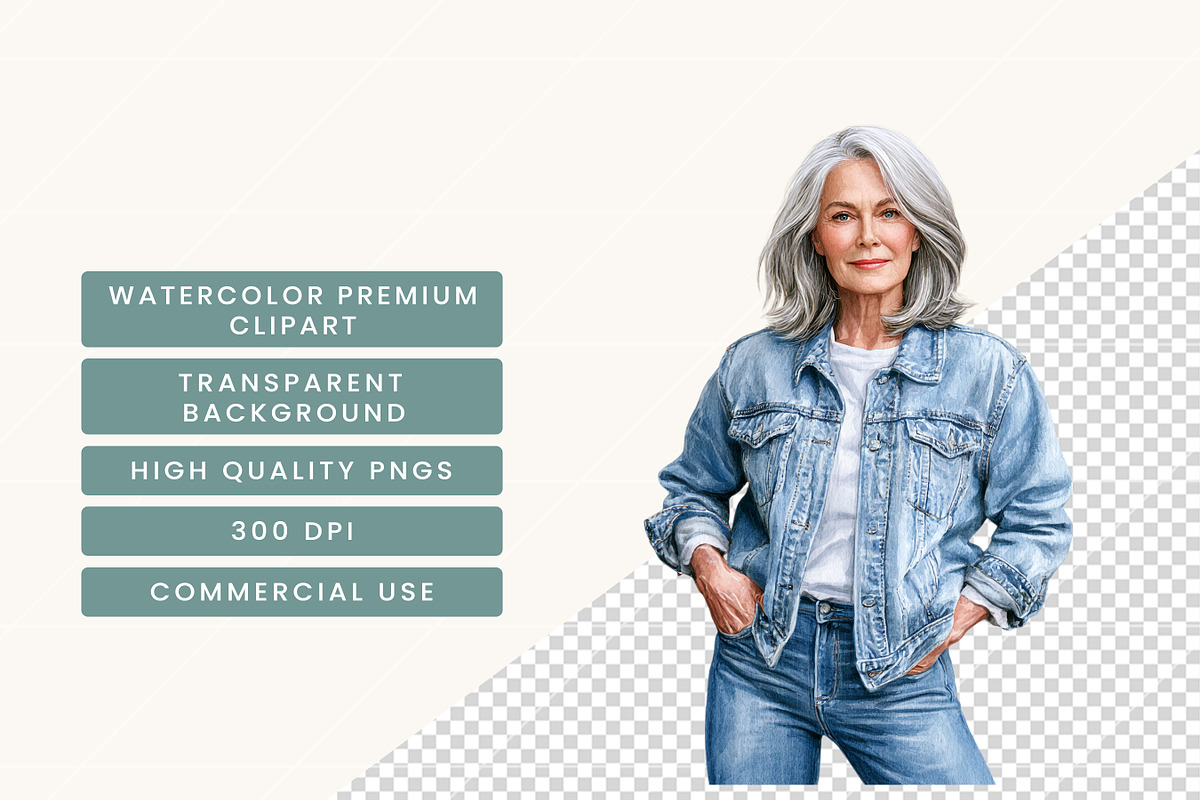 Black Mature Denim Love Clipart, a Person Illustration by BusyDaydesign (Photo 7 of 9)