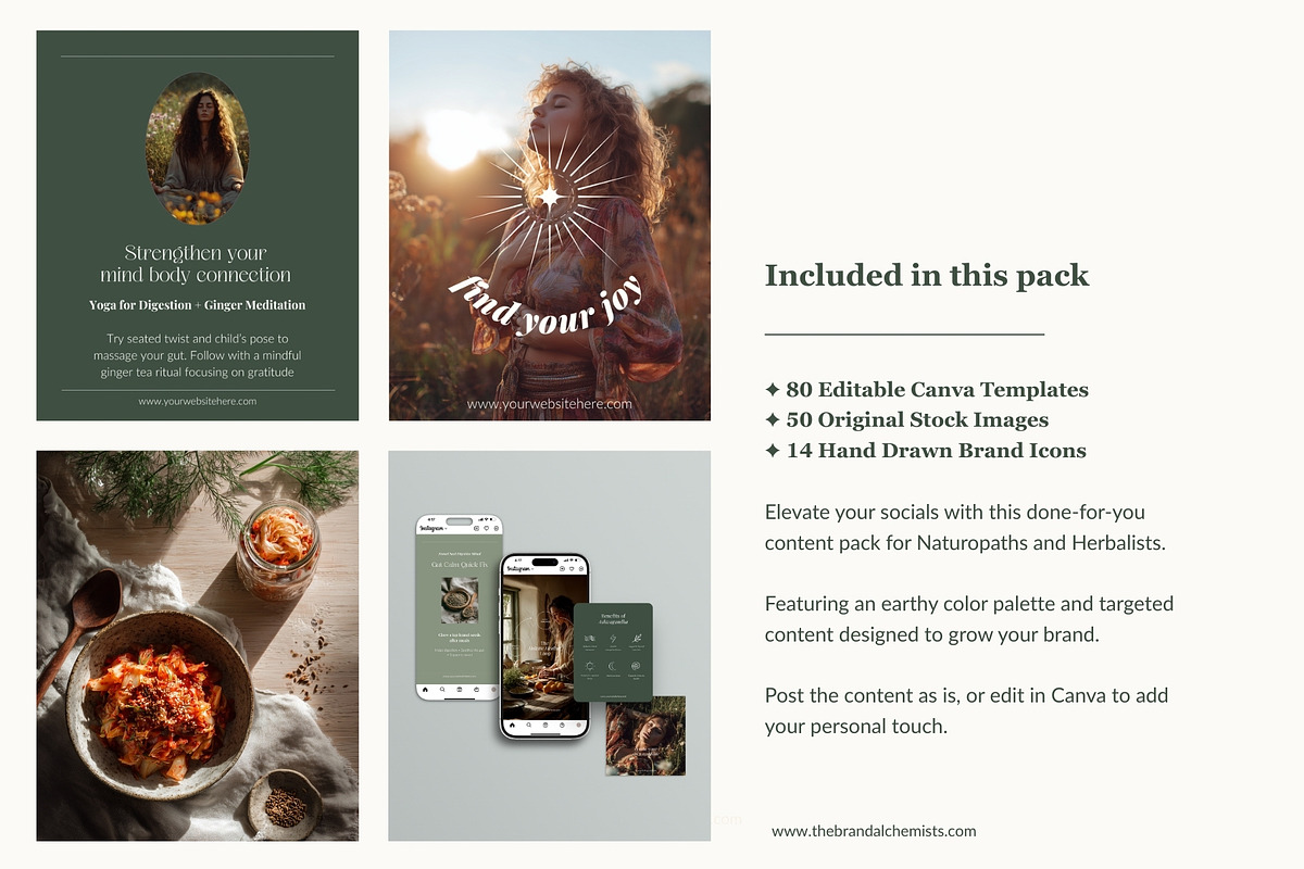 Mother Earth Wellness Template Pack, a Social Media Template by The Brand Alchemists (Photo 2 of 14)