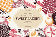 Fruit Cake & Berry Pie Collection, a Food Illustration by Yevheniia (Thumbnail 1 of 8)