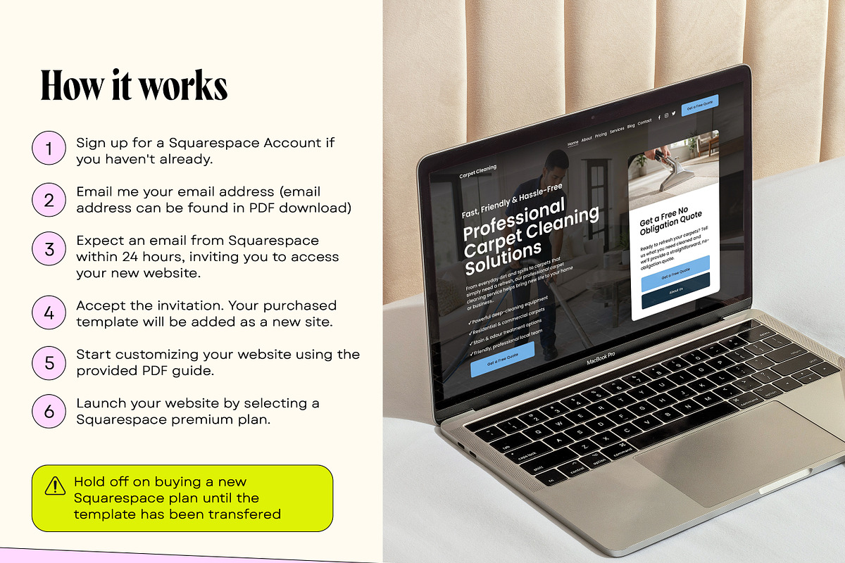 Carpet Cleaning Squarespace Template, a Squarespace Template by Template Twist Shop (Photo 5 of 9)