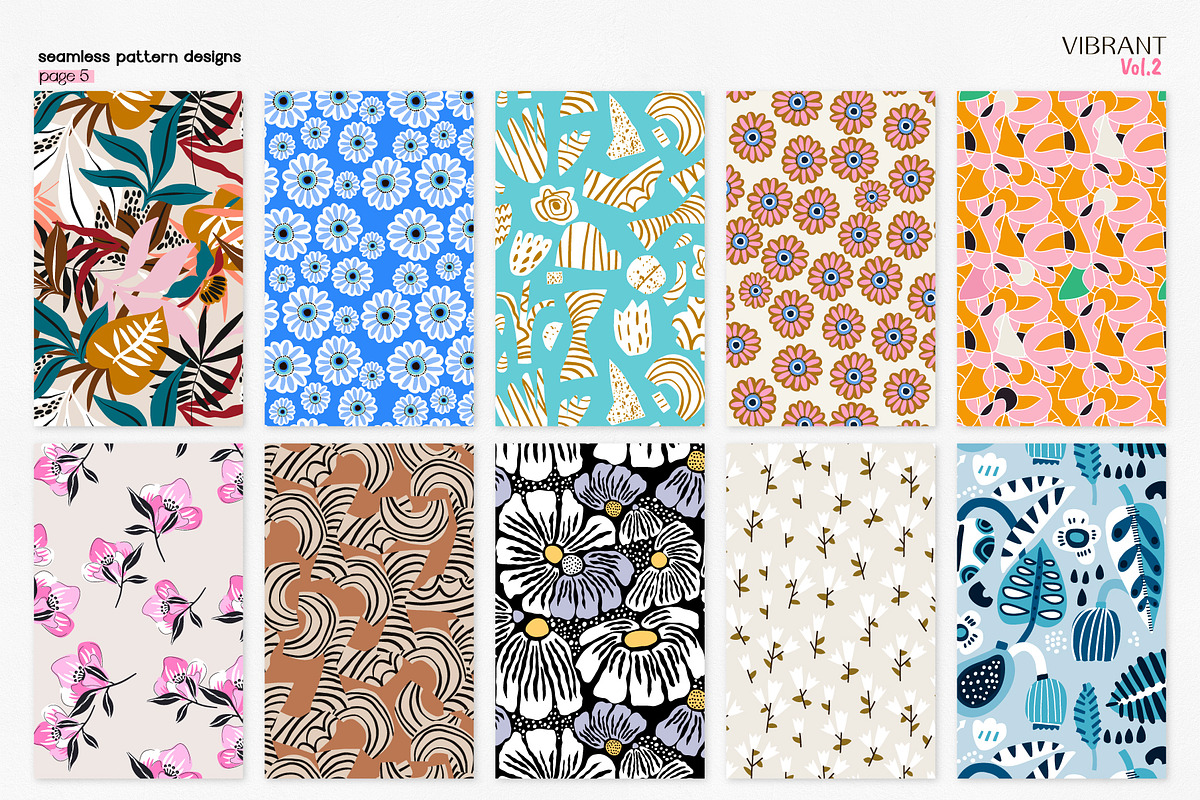 Vibrant huge patterns pack vol.2, a Pattern Graphic by solmariart