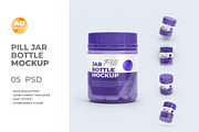 Pill Jar Bottle Mockup (05 PSD), a Packaging Mockup by Adstart (Thumbnail 1 of 4)