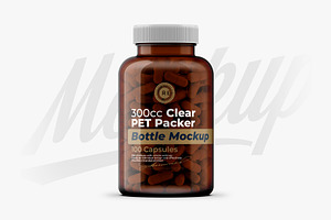 Amber Pills Bottle Mockup 300CC, a Packaging Mockup by Reformer Mockup