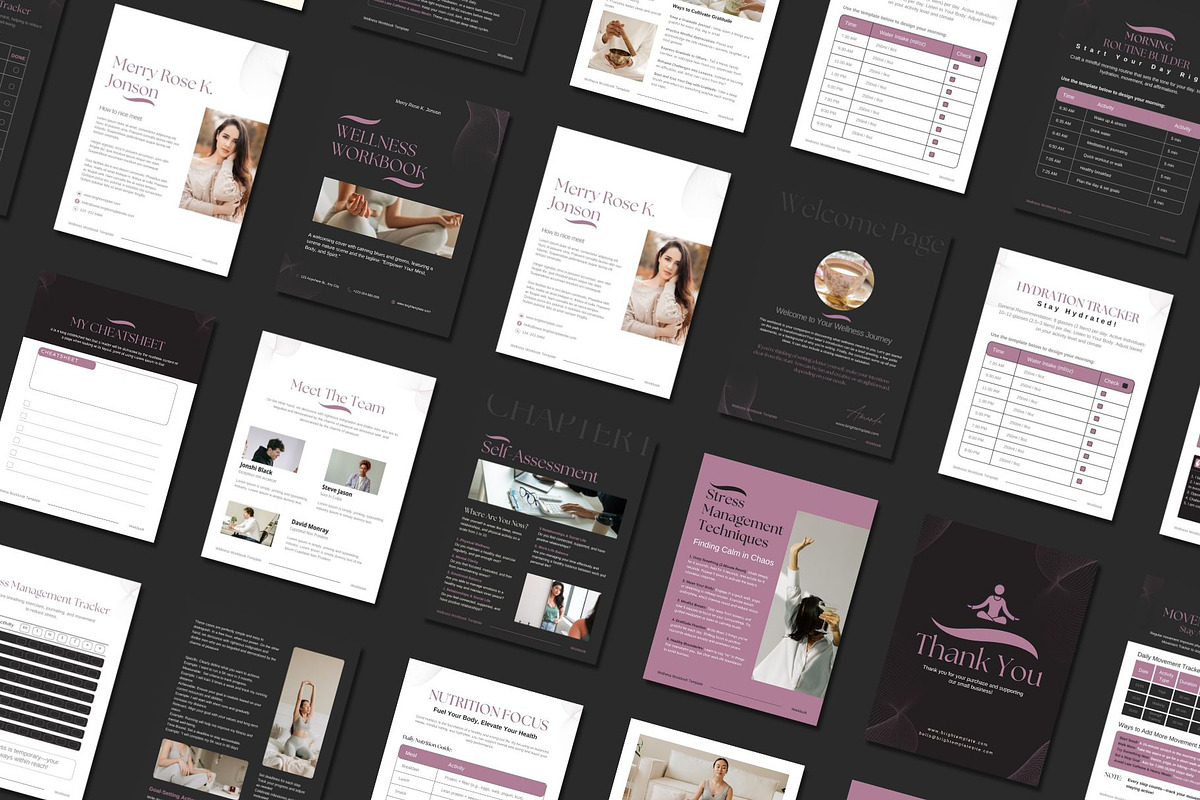 Wellness Coach Workbook Ebook Canva, a Magazine Template by TheBrightGrap (Photo 8 of 8)
