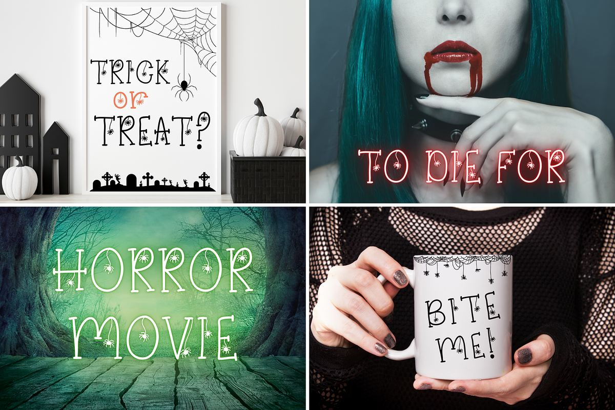 6 Spooky Halloween Fonts Bundle Set, a Serif Font by Dancing with Ink (Photo 5 of 13)