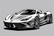 Fast Sport Car Outline Set, an Illustration by jahid234 (Thumbnail 2 of 9)