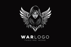 War Girl Logo, a Branding & Logo Template by Xoovion