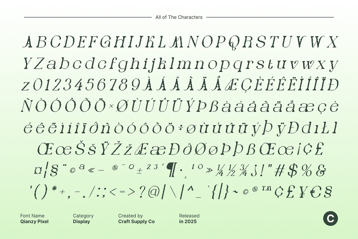 Qianzy Pixel, a Serif Font by Craft Supply Co. (Photo 8 of 8)