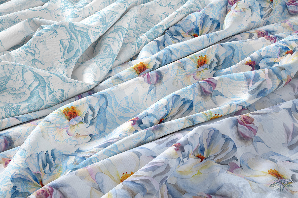 Jardin | Watercolor roses patterns, a Pattern Graphic by Tanya Vollar (Photo 3 of 11)