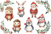 Watercolor Christmas Animals, an Animal Illustration by Evgeniia (Thumbnail 4 of 5)
