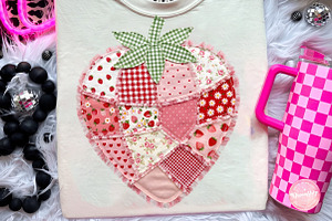 Patchwork Strawberry PNG, an Illustration by CreationArt