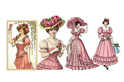 Christmas Pink Clipart, an Illustration by DreamArtGraphic (Thumbnail 4 of 5)