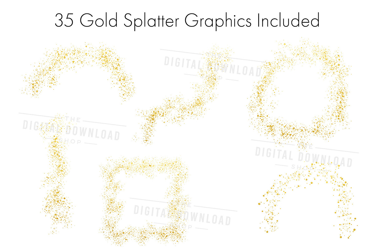 Gold Splatters Clipart | Gold Dust, an Object Graphic by The Digital Download Shop (Photo 4 of 9)