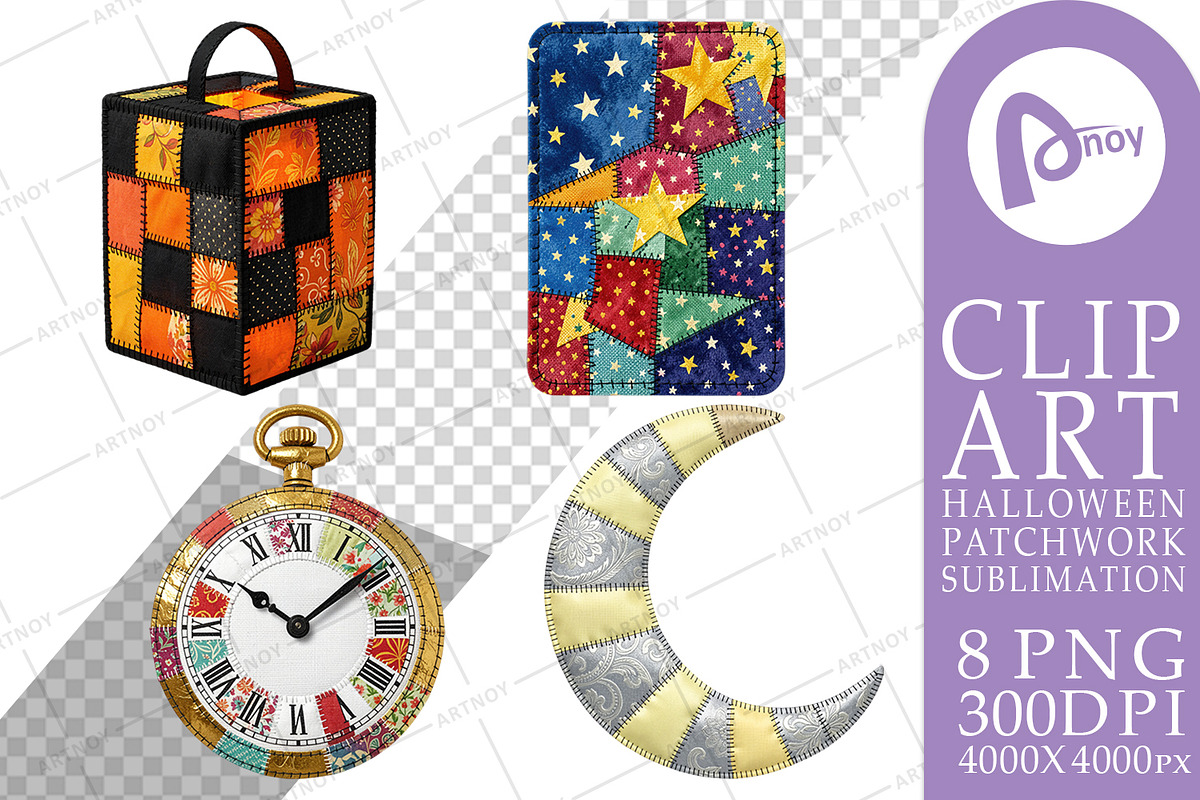 Halloween Patchwork Sublimation, a Seasonal Illustration by Artnoy (Photo 13 of 18)