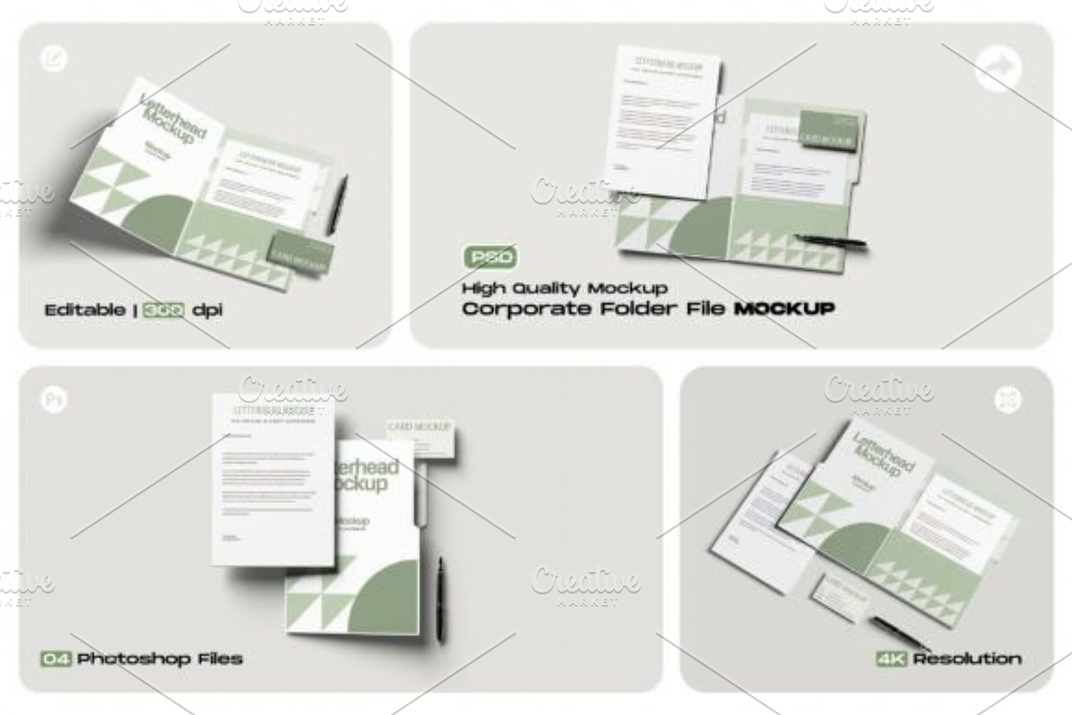 Corporate Folder File Mockup, a Work Illustration by Akrinity Digital (Photo 1 of 6)