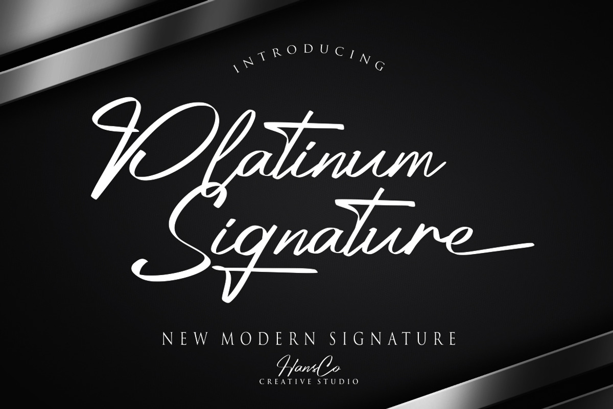 Platinum Signature Font, a Handwritten Font by Burhan Afif (Photo 1 of 9)