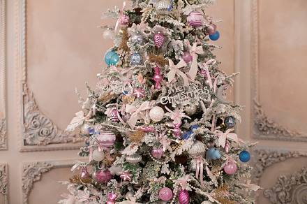 Christmas tree with ornaments featuring tree, white, and colorful, a Holiday Photo by SaulichPhoto
