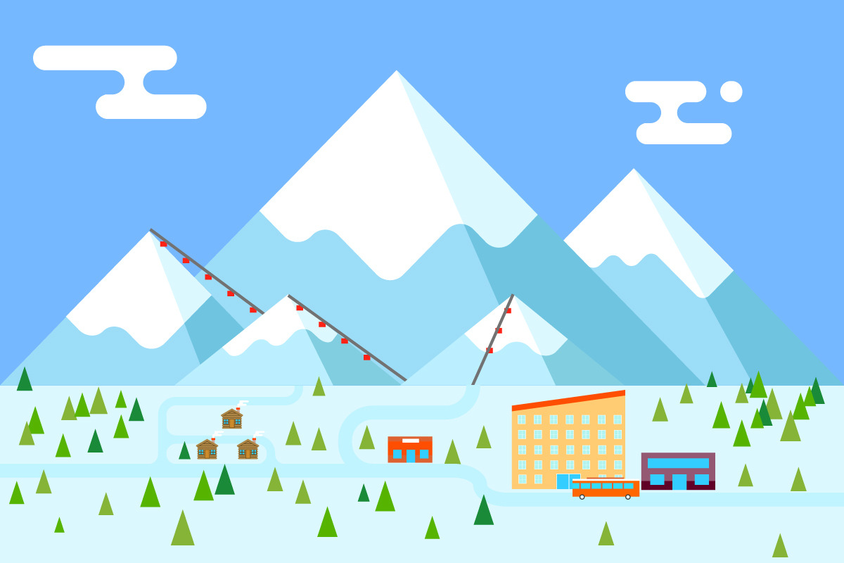 Mountain Village by Meiluns Shop  Creative Market